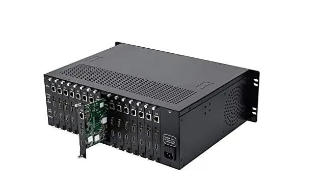 16-channel HDMI IP streaming encoder with 1080p60 H.264, RTMP/HLS/UDP output, WEB GUI and 16 HDMI loop-through