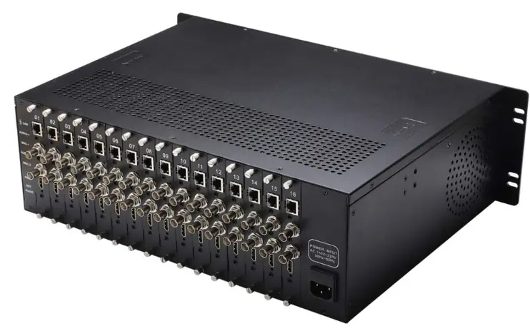 H1632B 48-channel hybrid HDMI/CVBS IP streaming encoder with 1080p60 H.264, 48 RTMP/HLS/UDP streams and WEB GUI